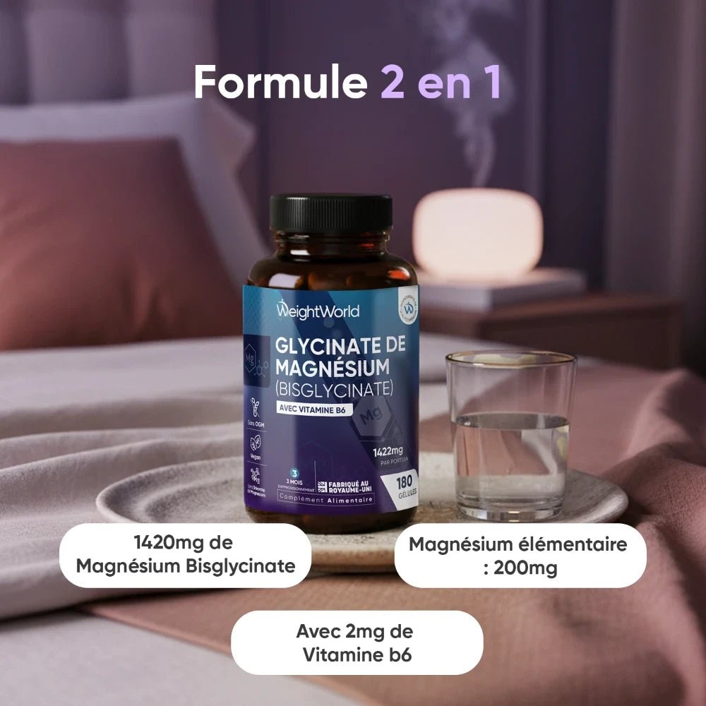Bisglycinate de magnésium + vitamine B6 en gélules WeightWorld – 2