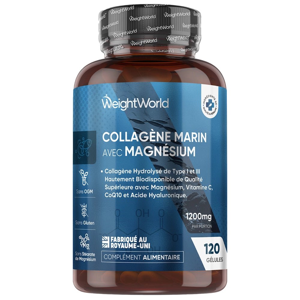 Collagène marin avec magnésium WeightWorld – 120 gélules
