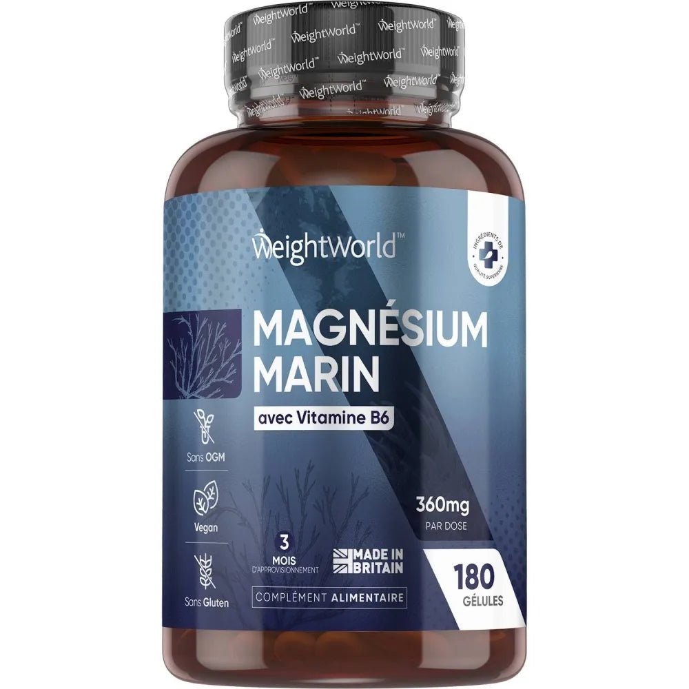 Magnésium marin Aquamin® et vitamine B6 WeightWorld – 180 gélules