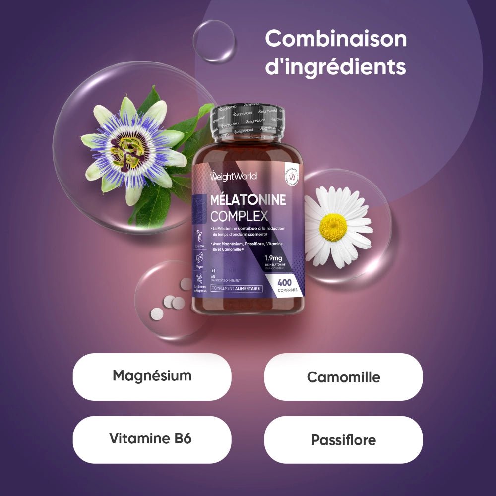 Complexe de mélatonine 1,9 mg WeightWorld – 400 comprimés – 3