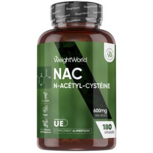 N-Acétyl-Cystéine (NAC) 600 mg WeightWorld – 180 gélules