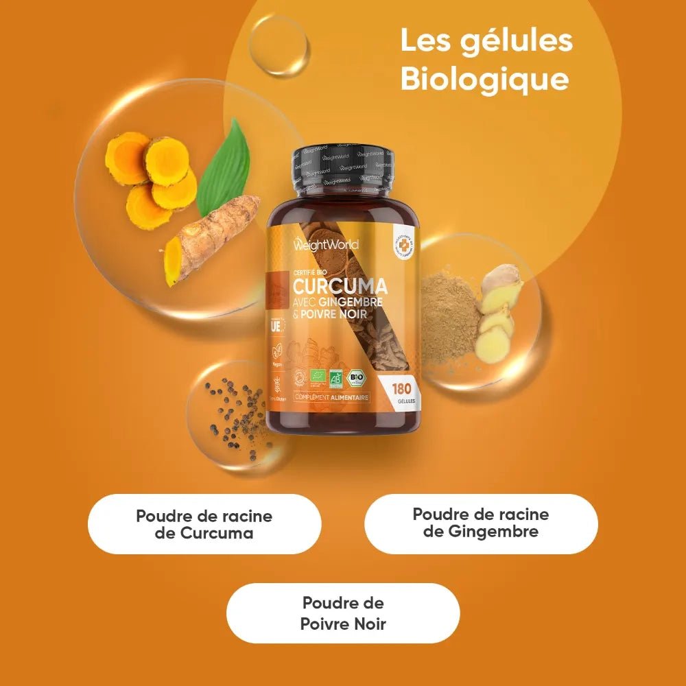 Curcuma bio avec poivre noir et gingembre WeightWorld – gélules – 2