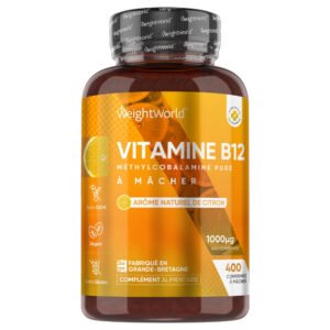 Vitamine B12 1000 µg WeightWorld – 400 comprimés à croquer