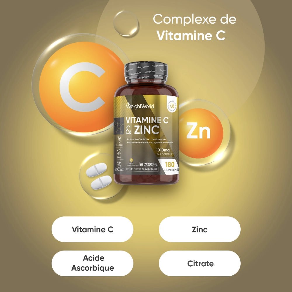 Vitamine C et zinc WeightWorld – comprimés – 2