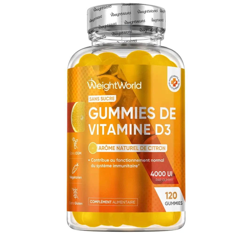 Vitamine D3 en gummies WeightWorld saveur citron