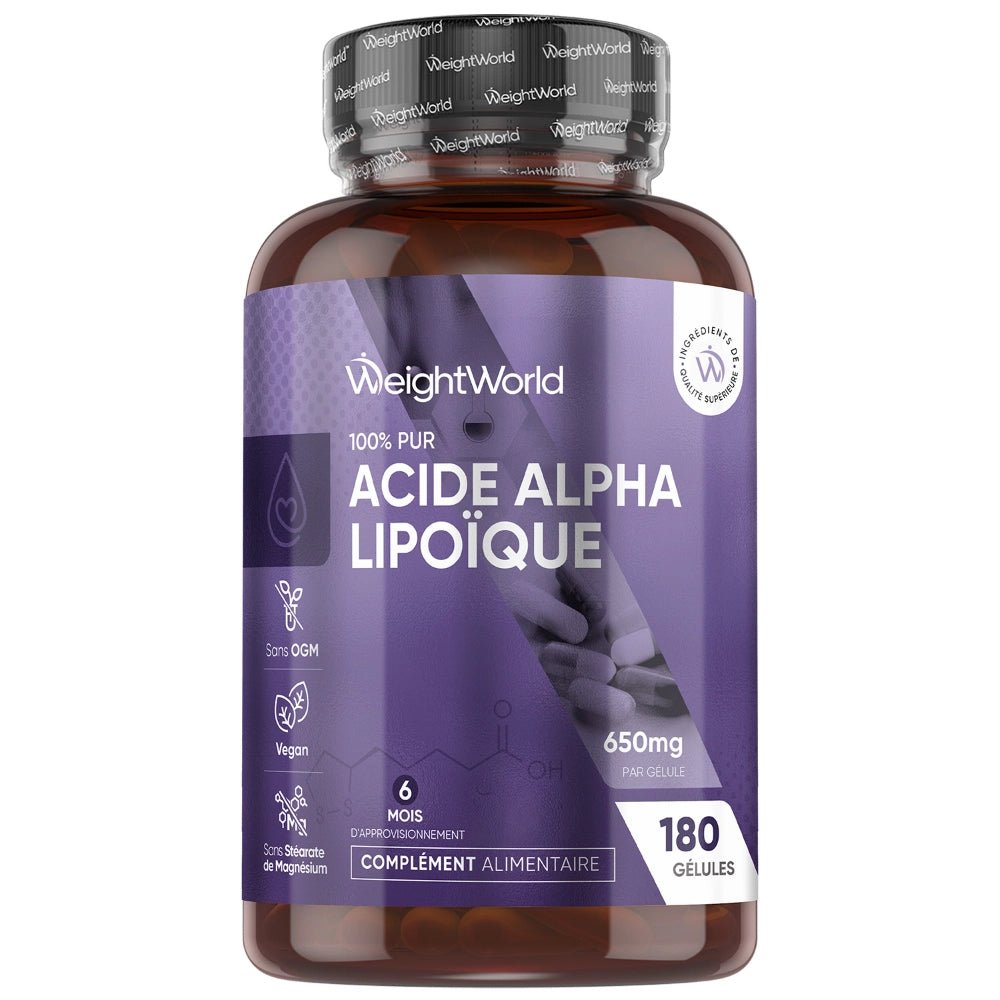 Acide alpha-lipoïque 650 mg WeightWorld – 180 gélules