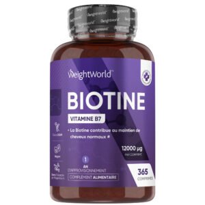 Biotine 12 000 µg (vitamine B7) en micro-comprimés WeightWorld