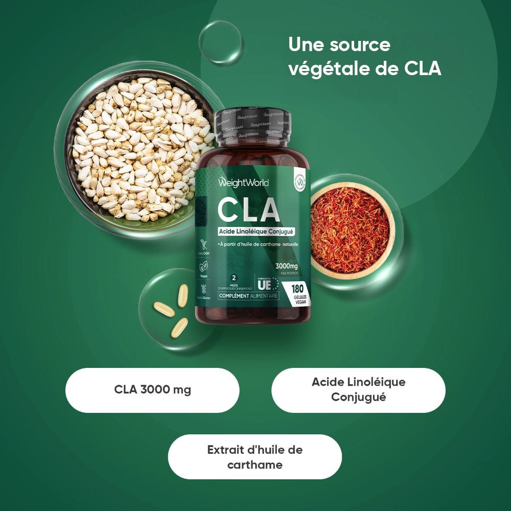 CLA acide linoléique conjugué 3000 mg WeightWorld – capsules molles – 2