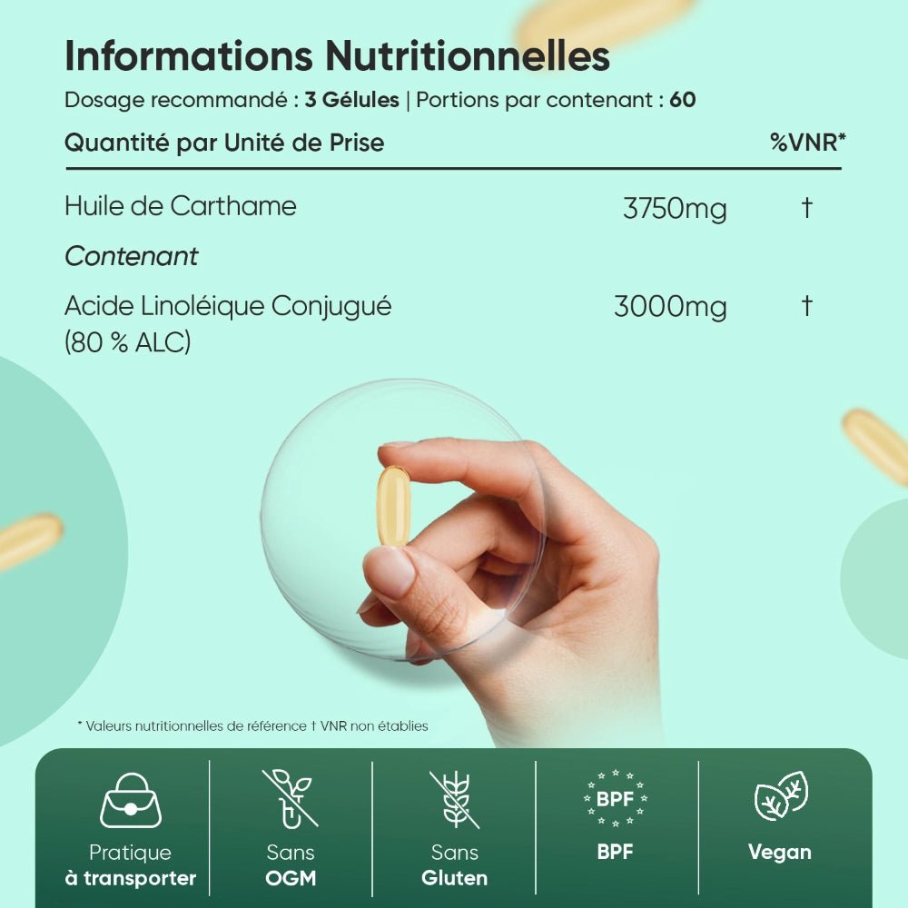 CLA acide linoléique conjugué 3000 mg WeightWorld – capsules molles – 4