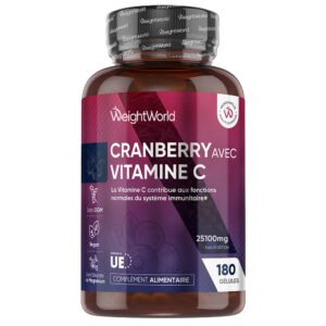 Cranberry + vitamine C en gélules WeightWorld