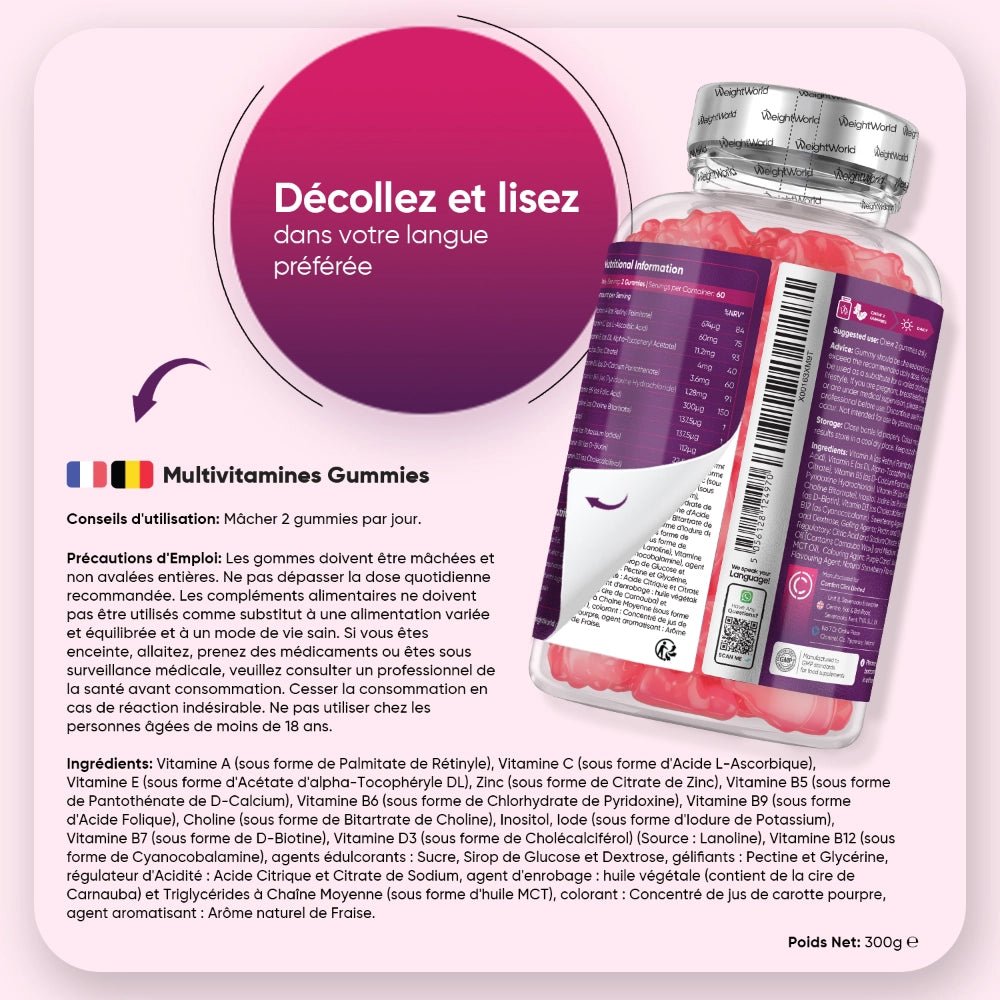 Gummies multivitaminés WeightWorld – 120 gummies – 3