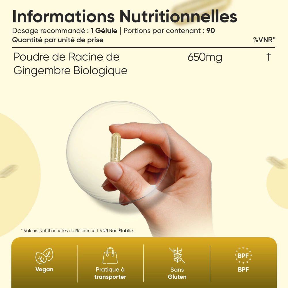 Gingembre bio 650 mg WeightWorld – gélules – 4