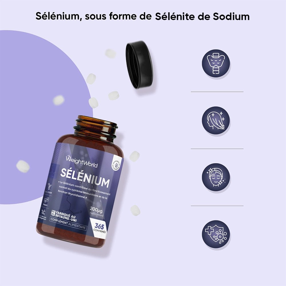 Sélénium 200 µg WeightWorld – 365 comprimés – 2