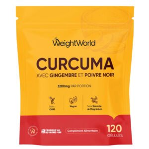 Curcuma, gingembre et poivre noir WeightWorld – 120 gélules
