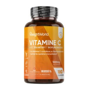 Vitamine C 1000 mg cynorrhodon & bioflavonoïdes WeightWorld – 180 comprimés