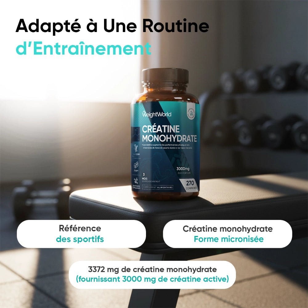 Créatine monohydrate 3000 mg en comprimés WeightWorld – 270 comprimés – 2