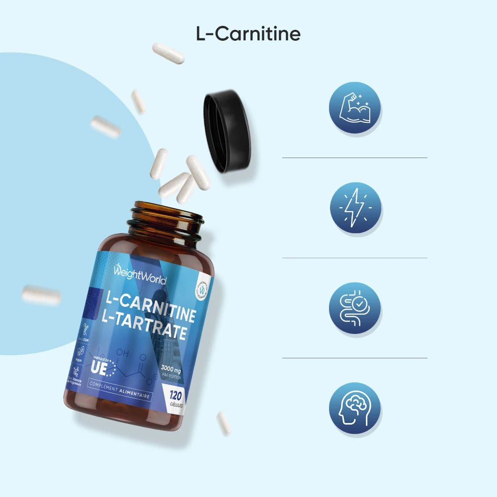 L-Carnitine L-Tartrate 1500 mg WeightWorld – gélules – 2