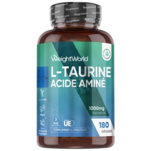 Taurine 1000 mg WeightWorld – 180 gélules