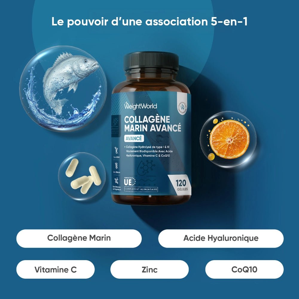 Collagène marin avec acide hyaluronique WeightWorld – gélules – 2