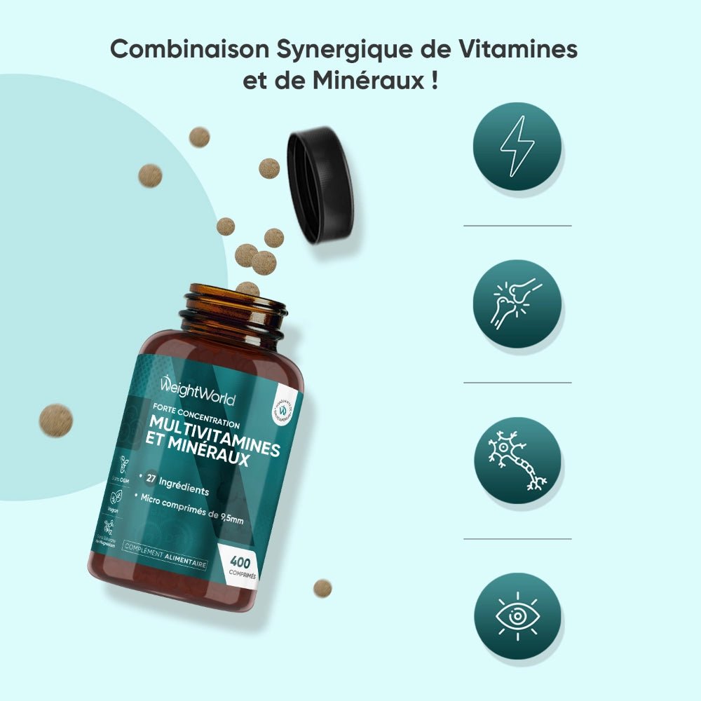 Multivitamines et minéraux WeightWorld – 400 comprimés – 4