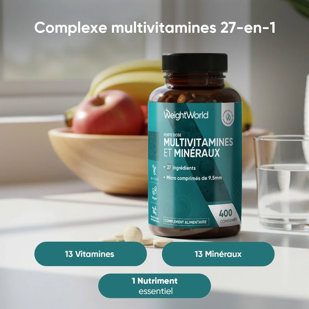 Multivitamines et minéraux WeightWorld – 400 comprimés – 2