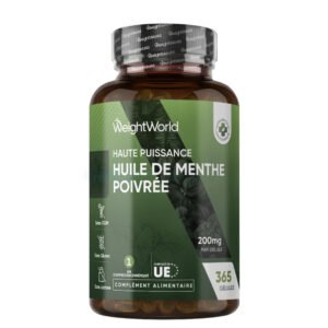 Huile de menthe poivrée 200 mg WeightWorld – 365 capsules molles