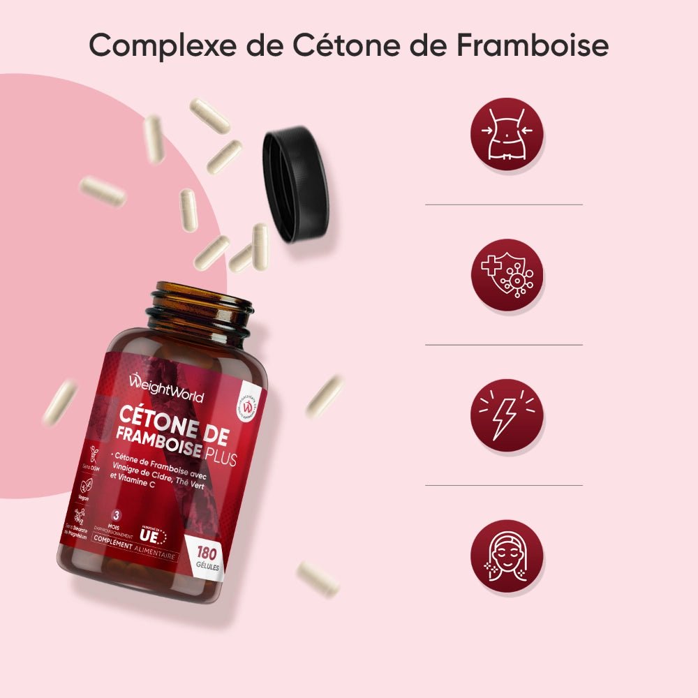 Complexe de cétone de framboise WeightWorld – 180 gélules – 3