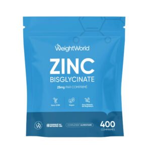 Bisglycinate de zinc 25 mg WeightWorld – 400 comprimés